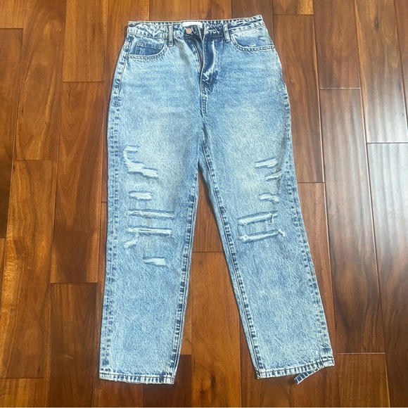 Vervet Womens Jeans Size 28 Blue Light Wash Denim Mom Distressed Pants Bottoms - Picture 1 of 7